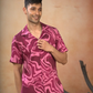 Abstract Marble Print Cotton Shirt by Hilo Design