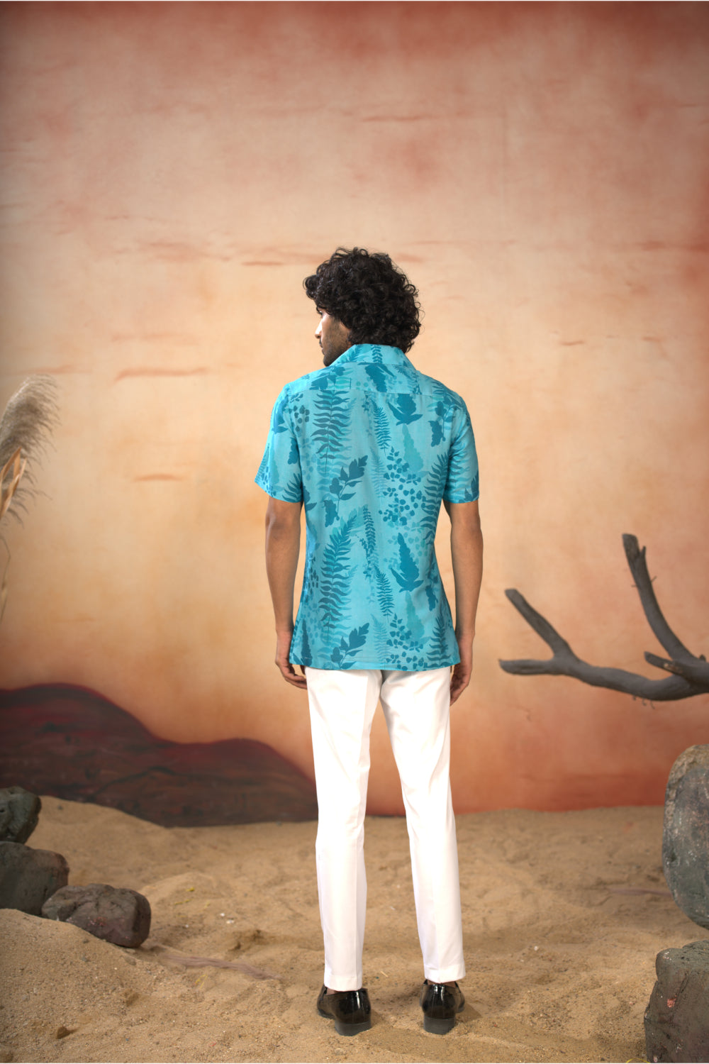Breezy Leaves Print Cotton Shirt by Hilo Design
