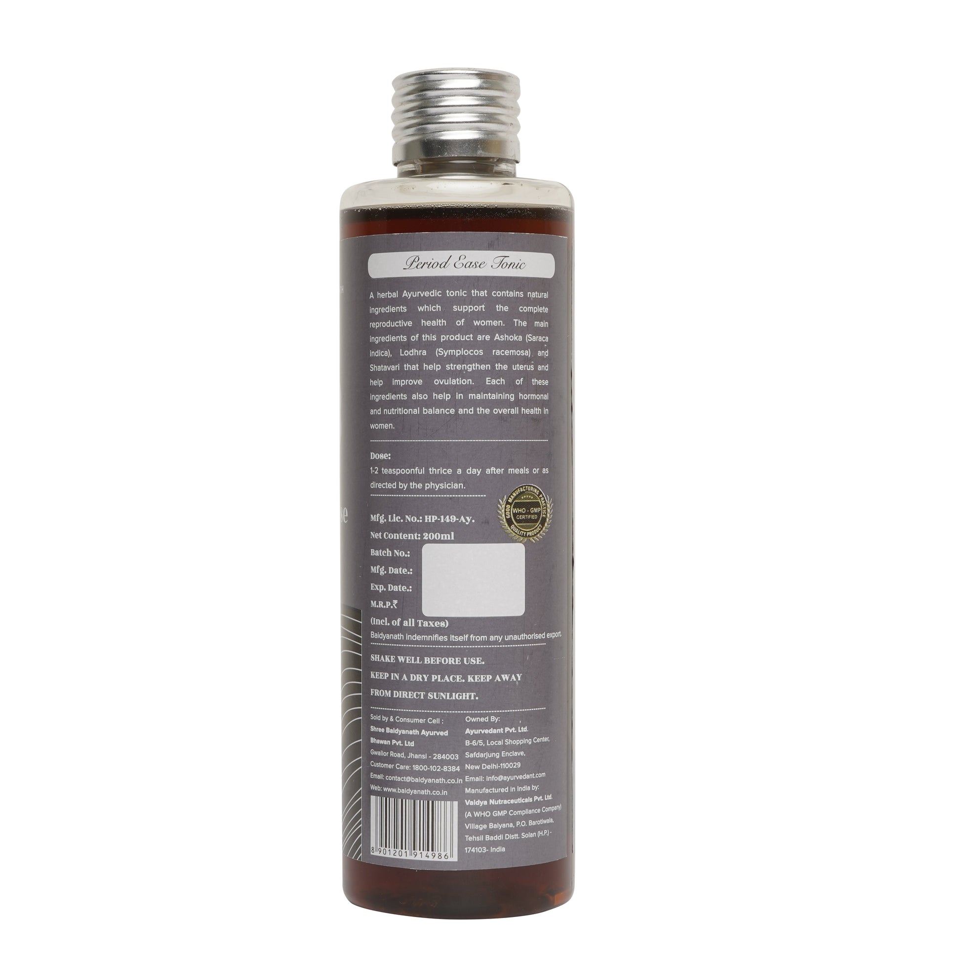 Baidyanath Jhansi Ayurvedant Period Ease Tonic - Swadesiicart