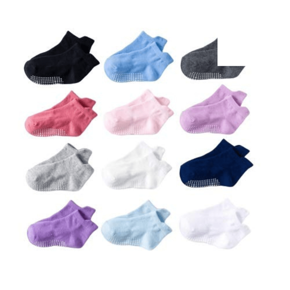 AHC Baby Socks Anti Slip Anti Skid Soft Cotton Blended Ankle length Socks With Grip