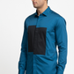 Blue Shirt With Black Patch Box Shirt by Hilo Design