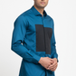 Blue Shirt With Black Patch Box Shirt by Hilo Design