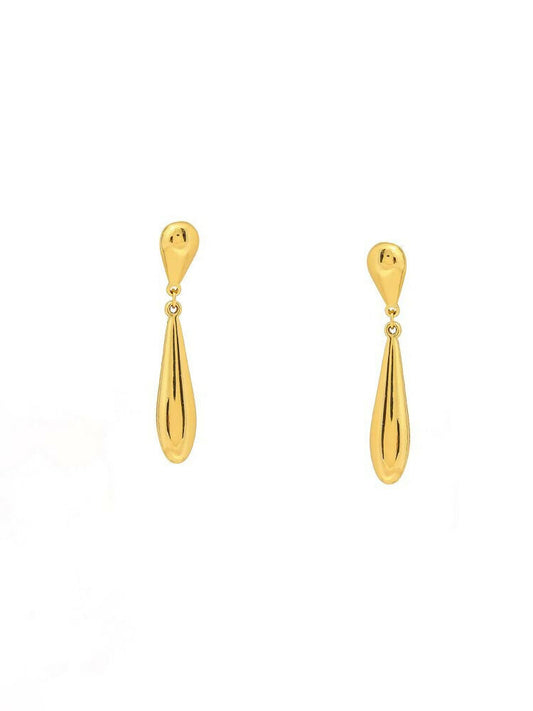 Golden Drop Earrings - Ruby Raang | Swadesiicart