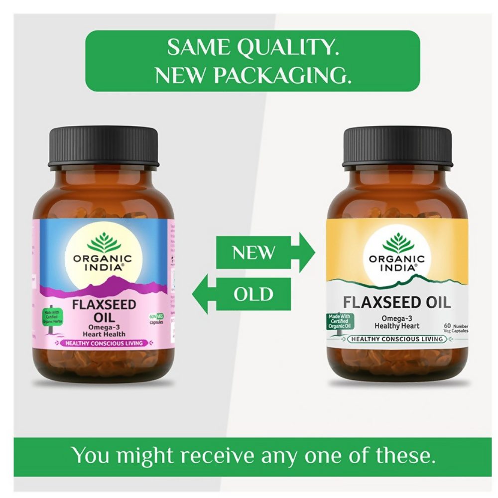 Organic India Flaxseed Oil Capsules - Swadesiicart