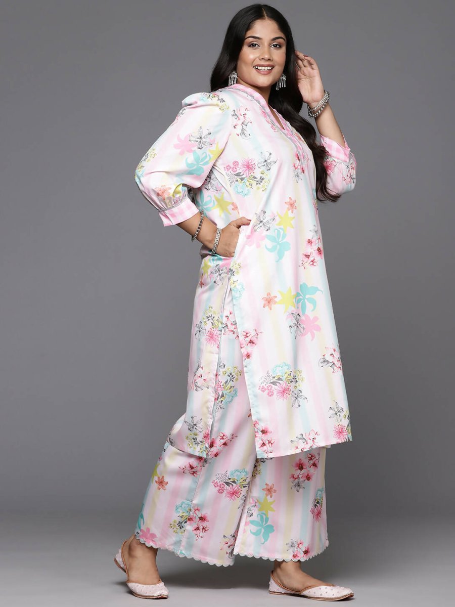 Ahalyaa Women's Traditional wear Kurta Set - Pink | Swadesiicart