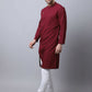 Even Apparels Maroon Pure Cotton Sherwani Men's Kurta With Asymetrical Cut | Swadesiicart
