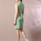 Myshka Women's Sea Green Solid Shawl Neck Party Top With Skirt Co-ord set - Swadesiicart