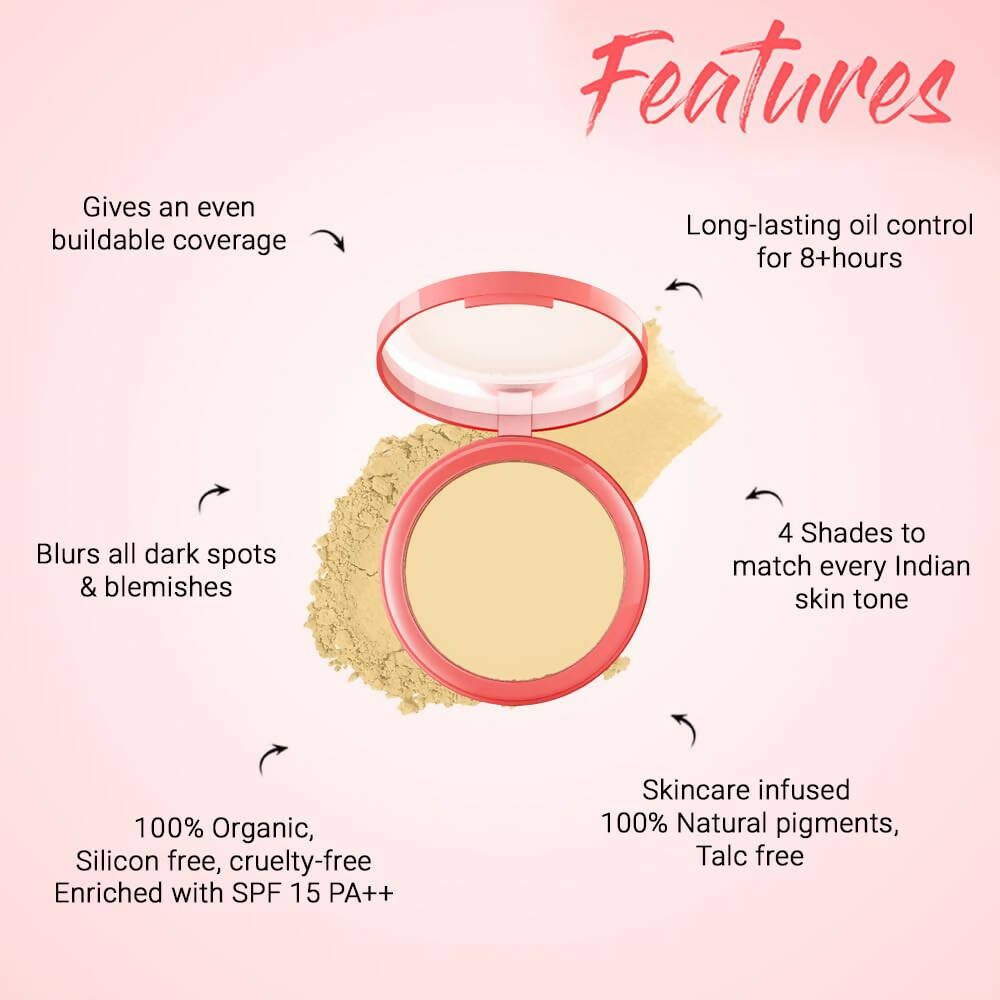 Biotique Natural Makeup Pressed Magicompact Powder - Clay - Swadesiicart