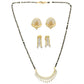 AanyaCentric Gold-Polished Mangalsutra with Pendant, 2 Pair Earrings