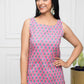 Myshka Women Pink Solid Cotton Straight Round Neck Kurtas - Swadesiicart