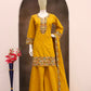 Anaita Mustard Simar with Embroidery Multi & Zarkhan Work Readymade Palazzo suit