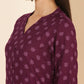 Janasya Women's Wine Rayon Floral Printed Casual Straight Co-ords - Swadesiicart