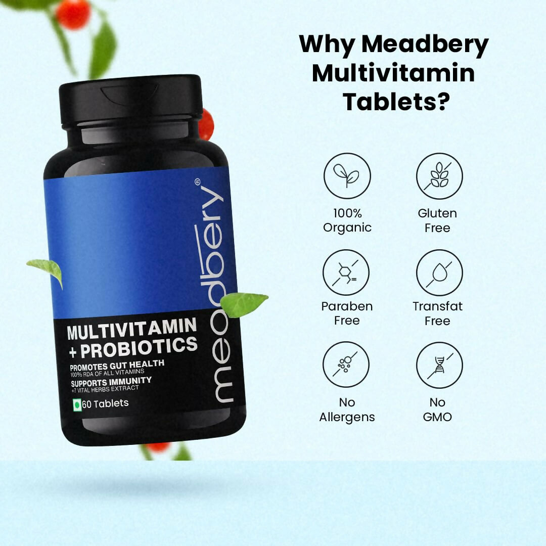 Meadbery Multivitamin With Probiotics Tablets - Swadesiicart