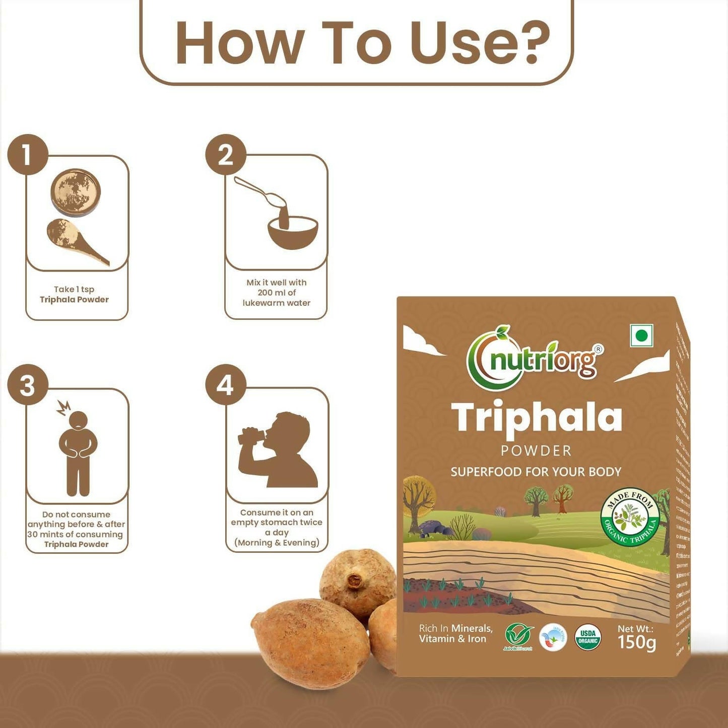 Nutriorg Triphala Powder - Swadesiicart