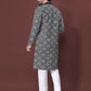 Black Embroidered Mens Kurta with Pajama by Infinity Export