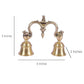 CraftVatika Gold-Toned Brass Hand Held With Nandi Sitting On Top Double Puja Bell | Swadesiicart