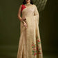 Vishnu Weaves Women's Chiku Muga Cotton Thread Woven Butti with Blouse - Swadesiicart