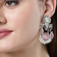 NVR Women's Silver-Plated Artificial Stones and Beads Radha Krishna Drop Earrings | Swadesiicart