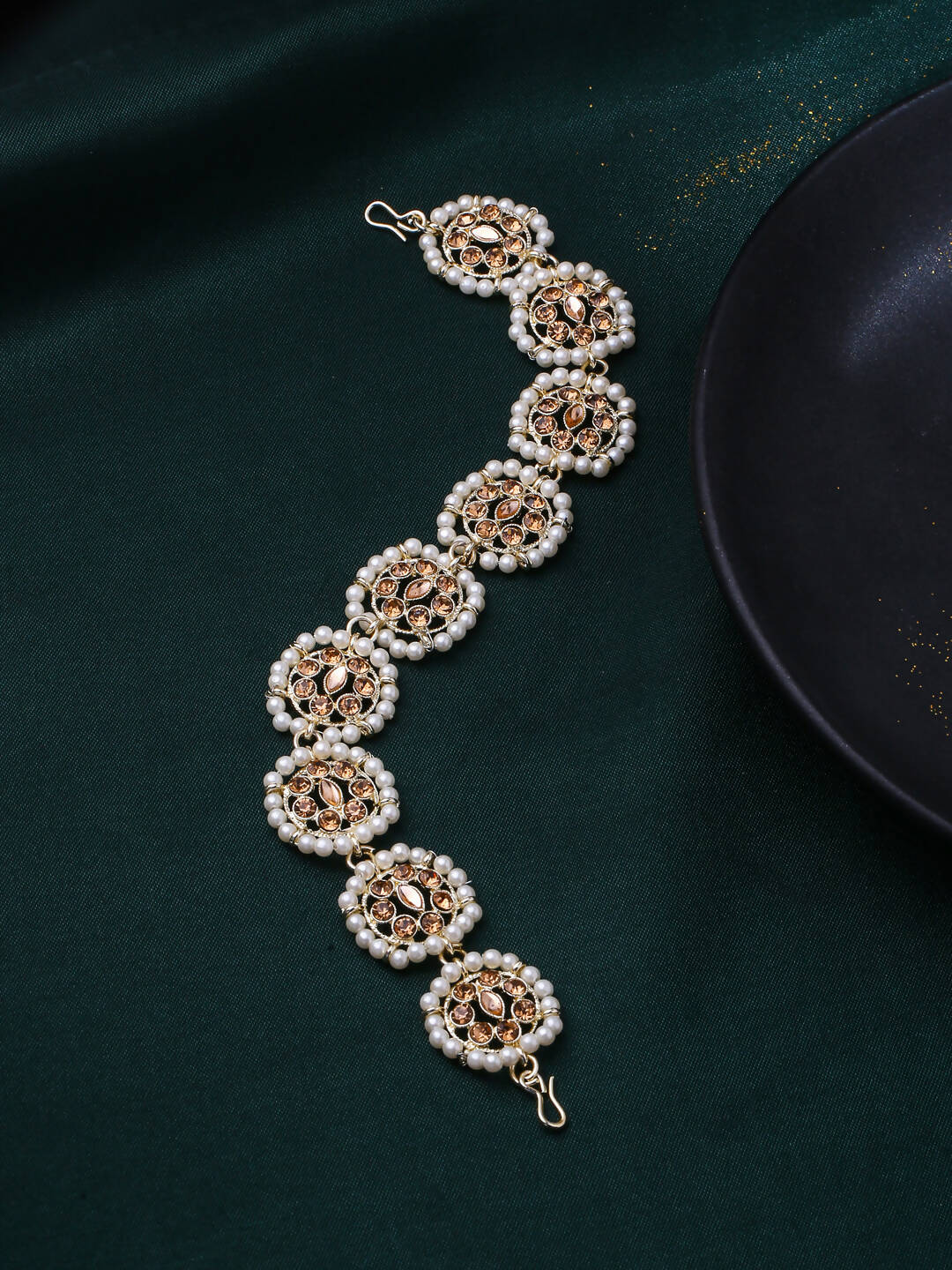 NVR Women's Gold-Polished Traditional Trending Matha Patti | Swadesiicart
