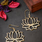 NVR Women Lotus Shaped Gold-Polished Earrings - Swadesiicart