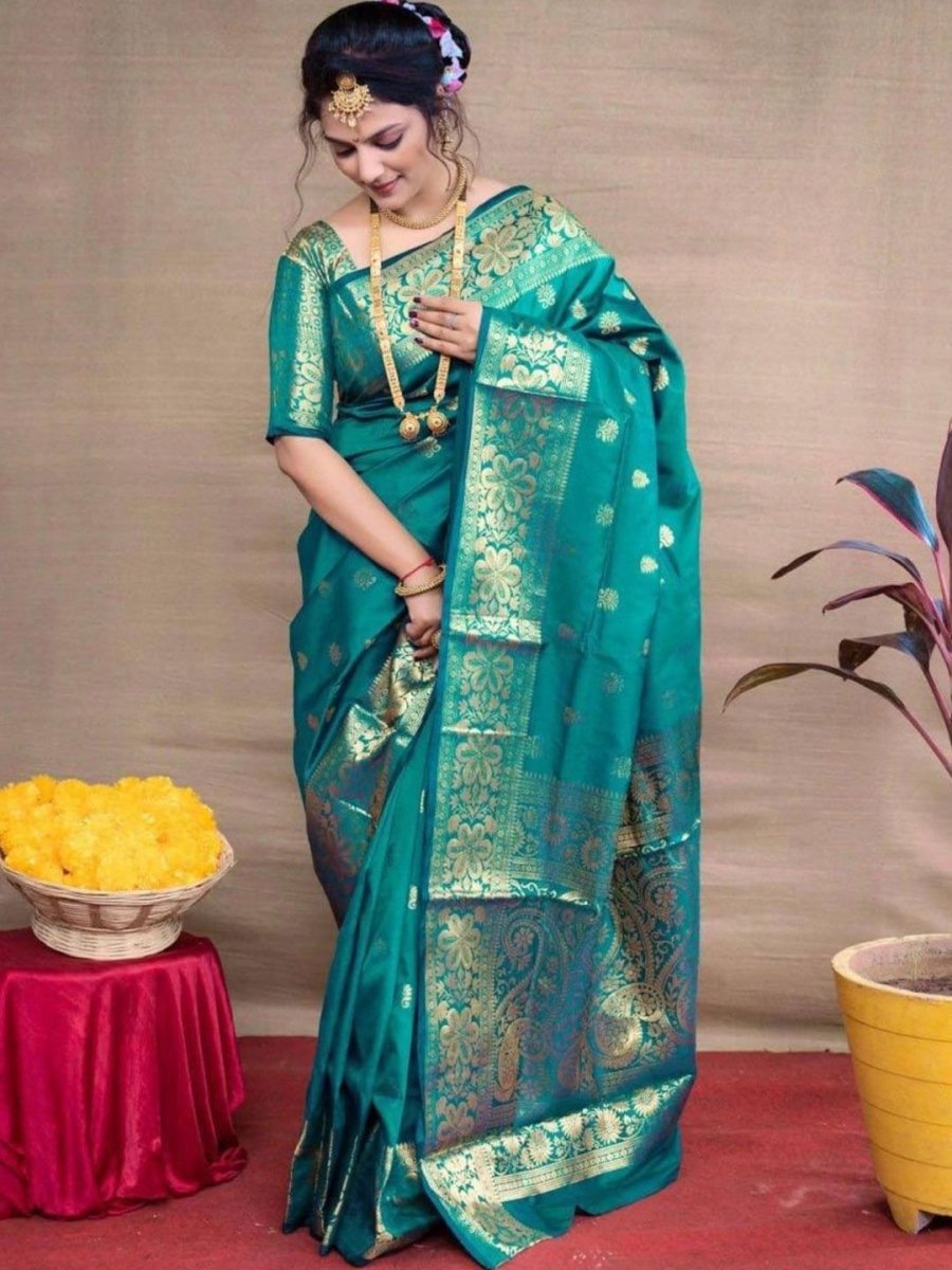Anouk Woven Design Zari Banarasi Saree | Swadesiicart