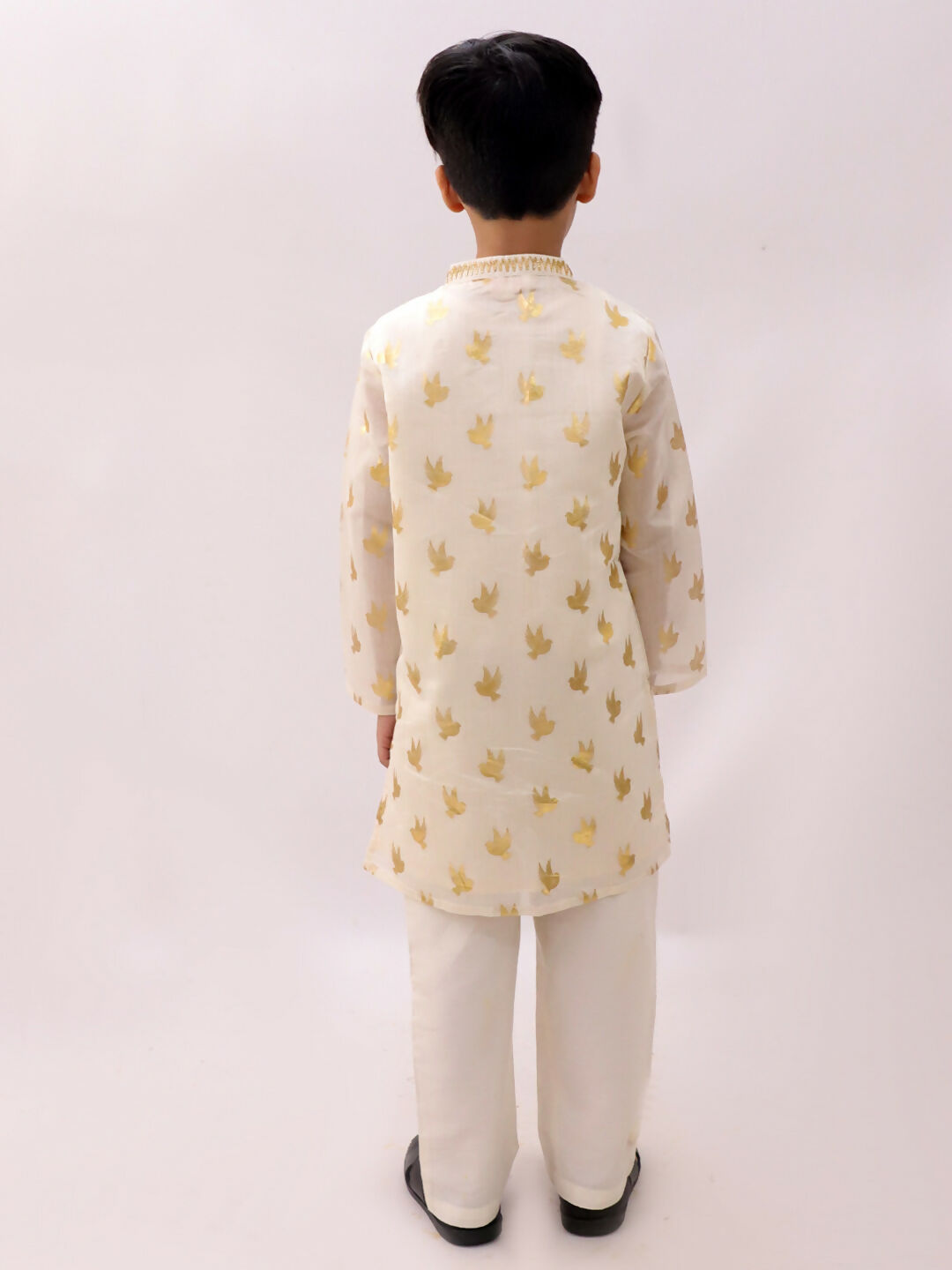 Lil Drama Mishti Off White Kurta and Pyjama For Boys | Swadesiicart