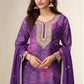 Anaita Purple Chinon Stitched Suit with Digital Print & Embroidery Coding Sequence Work