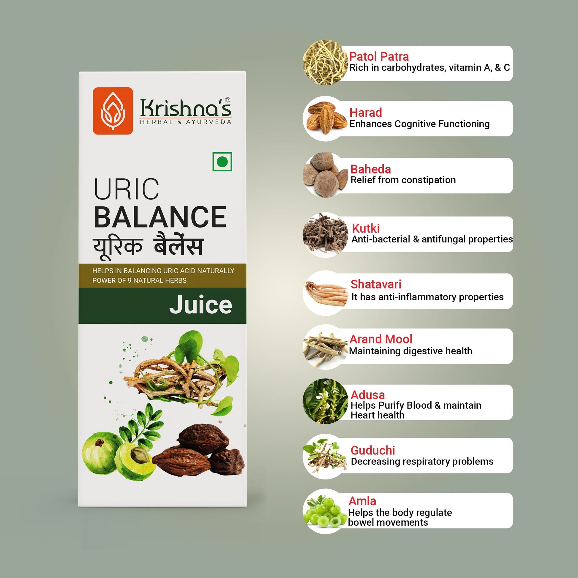 Krishna'S Herbal & Ayurveda Uric Balance Juice | Swadesiicart