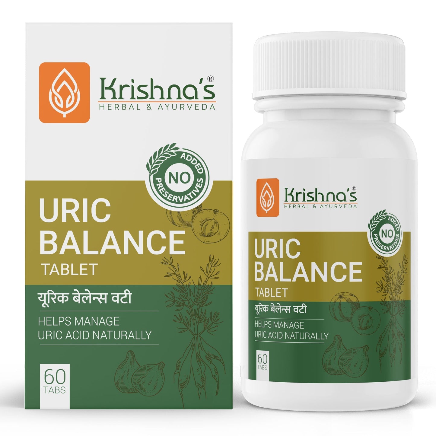 Krishna'S Herbal & Ayurveda Uric Balance Tablets | Swadesiicart