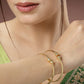 NVR Women's Set of 2 Gold-Polished Handcrafted Adjustable Bangles - Swadesiicart