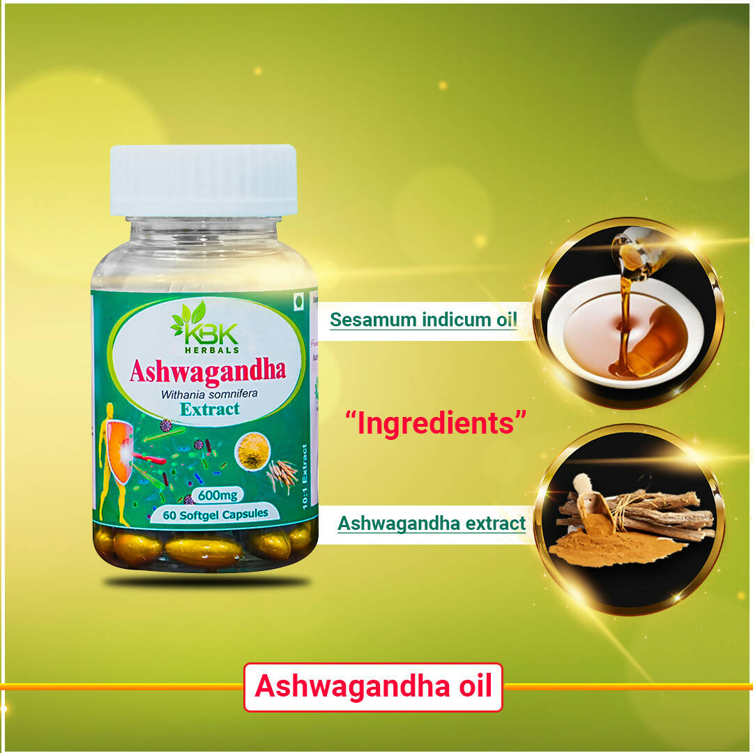 KBK Herbals Ashwagandha Extract Capsules - Swadesiicart