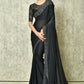 Black Silk Solid Designer Saree with Blouse - Purvi