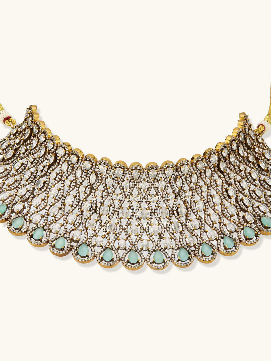Nuyug 22k Gold-Plated Zircon Choker Set | Swadesiicart