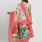 Shree Shyam Fashion Linen Cotton Cream & Red Saree
