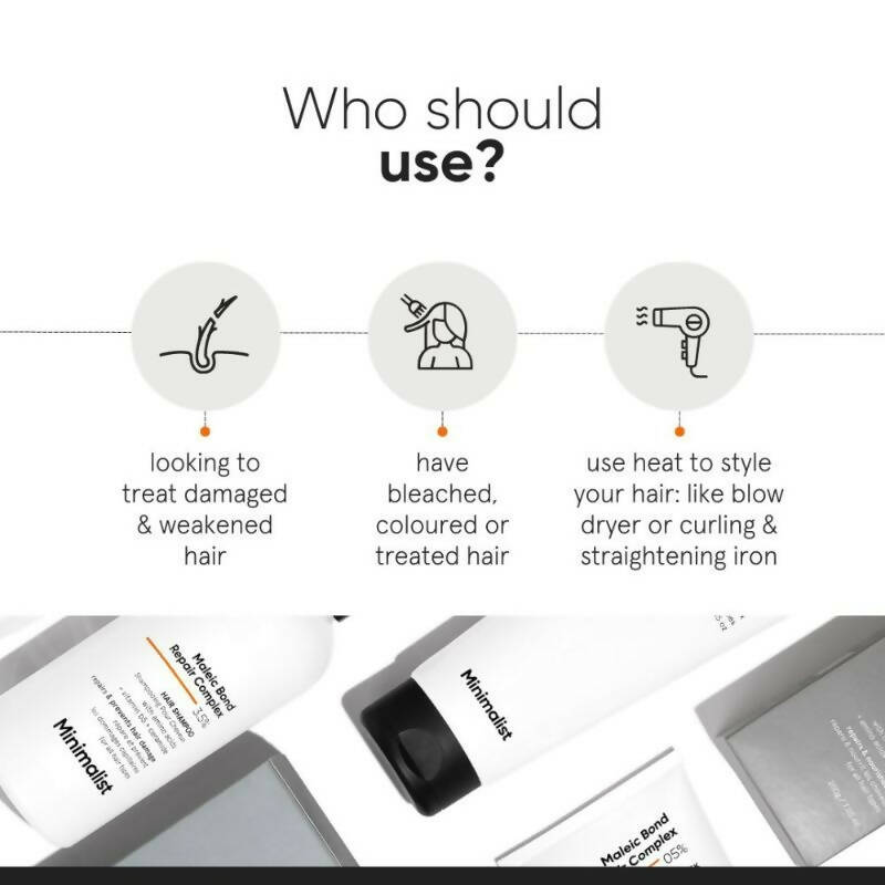 Minimalist Maleic Bond Repair Complex 3.5 % Hair Shampoo - Swadesiicart