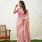 Vamsee Jasmin Peach Uae Georgette Saree - Swadesiicart