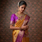 DEIANA'S Beautiful Designer Golden zari Soft Lichi Silk Saree - Yellow - Swadesiicart