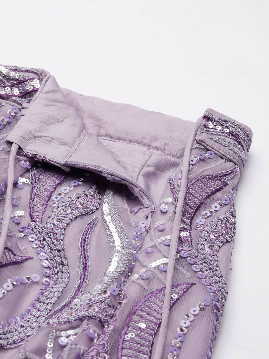 House of Panchhi Lavender Net Sequins and Zarkan embroidery Lehenga choli & Dupatta | Swadesiicart