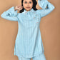 Morchari Women And Hand Embroidery Co-Ords-Sky Blue - Swadesiicart