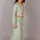 Lil Drama Fusion Fair Girls Green Crop Top With Palazzo Co-Ordinate Set - Swadesiicart