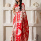 Shree Shyam Fashion Linen Cotton Red & White Saree