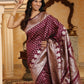 Astita Banarasi Silk Purple Saree | Swadesiicart