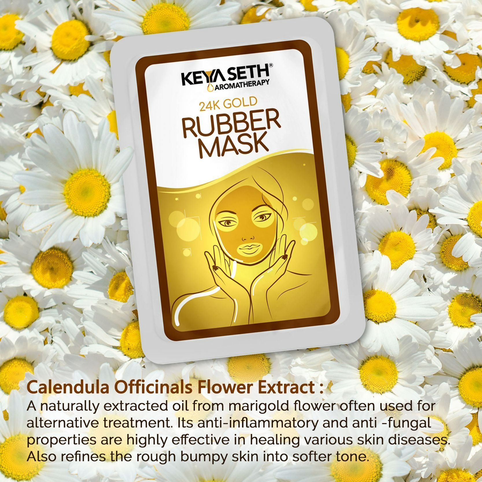Keya Seth Aromatherapy 24k Gold Rubber Facial Mask - Swadesiicart