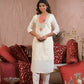 Ethnic Festive Wear Chanderi Silk Cream Stitched Suit With Dupatta - Tanisha | Swadesiicart