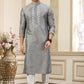 Raivat Ethnic Banarasi Art Silk Thread and Mirror Work Kurta Pajama In Grey Colour | Swadesiicart