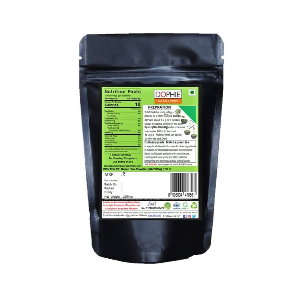 Dophie Matcha Green Tea Powder Culinary Grade | Swadesiicart