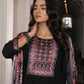 Jyoti Fashion Women's Black Viscos Simmer Hand Work with Floral Printed Kurta Set | Swadesiicart