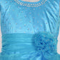 Asmaani Baby Girl's Sky Blue Satin Knee Length Frock (AS-DRESS-22142)