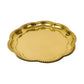 Spillbox Gold-Toned Brass Zig Zag Round Thali Round Pooja Essential | Swadesiicart