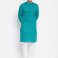 Even Apparels Green Pure Cotton Men's Kurta With Band Collar | Swadesiicart
